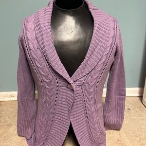 Purple Cable Knit Women's Sweater